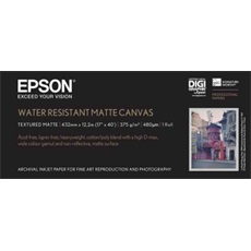 EPSON WaterResistant Matte Canvas Roll, 17" x 12,2 m, 375g/m2