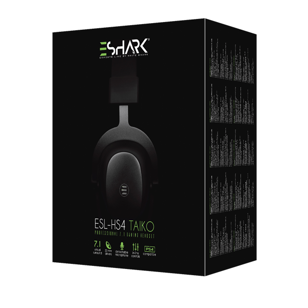 ESHARK TAIKO 7.1 gamer/esport fejhallgató, USB