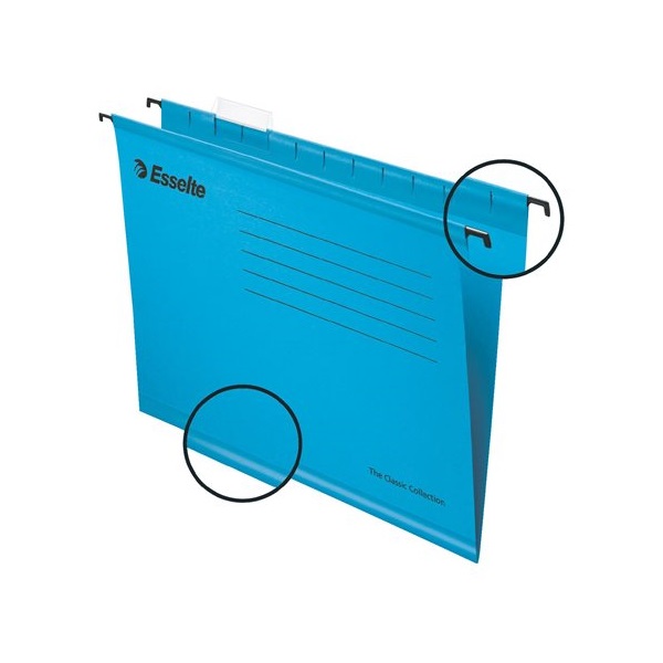 ESSELTE Függőmappa, újrahasznosított karton, A4,"Classic", kék