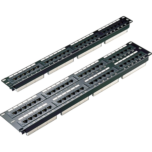 EXCEL Patch Panel Cat.5e UTP 24 portos 1U, fekete