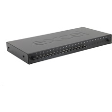 EXCEL Optikai Patch Panel 1U MM ST 24 port, 16 ST toldóval töltve