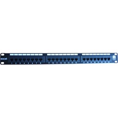 EXCEL Patch Panel Cat.6 UTP 24 portos 1U, fekete