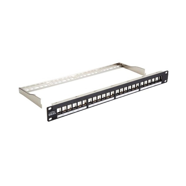 EXCEL Patch Panel Moduláris 24 portos 1U, fekete