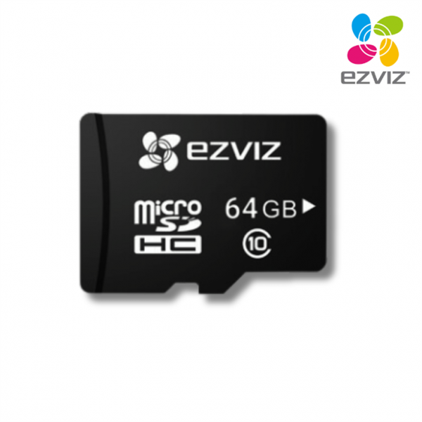 EZVIZ 64G Mikro SD kártya az EZVIZ biztonsági kamerákhoz, C10 class,Max read speed 90MB/s; Max write speed 50MB/s