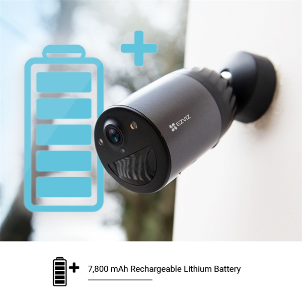 EZVIZ BC1C kültéri WiFi-s kamera, 1080p, 7800mAh akku, éjjellátás (színes), IP66, mozgásérzékelés, kétirányú beszéd