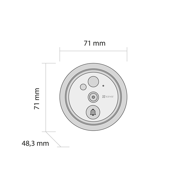 EZVIZ HP4 kültéri vezeték nélküli ajtócsengő,  4,3" színes képátmérő, kétirányú video hívás, csengő, 4600 mAh, 512G