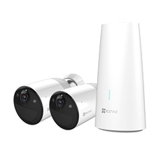EZVIZ BC1-B2 kültéri 2 kamerás biztonsági rendszer, bázisállomás+2 kamera), WiFi, 1080p, 12900mAH akku, PIR, IP66, H.265