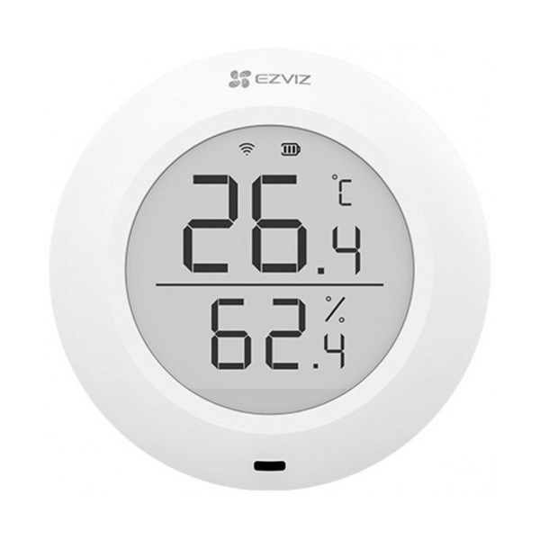 EZVIZ T51C okos hőmérséklet és páratartalom érzékelő,  1,8 kijelző, valós idejű megfigyelés, azonnali risztás,