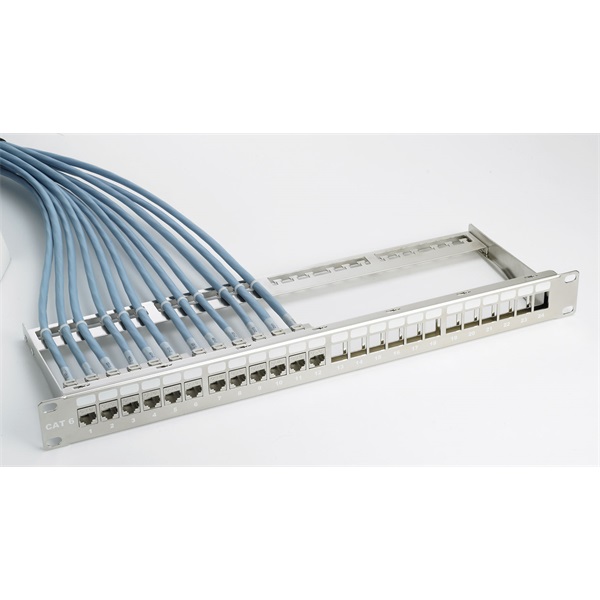 EXCEL Patch Panel Moduláris 24 portos 1U, ezüst