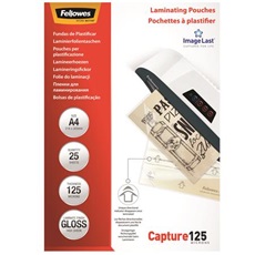 FELLOWES Meleglamináló fólia, 125 mikron, A4, fényes, 25 db,