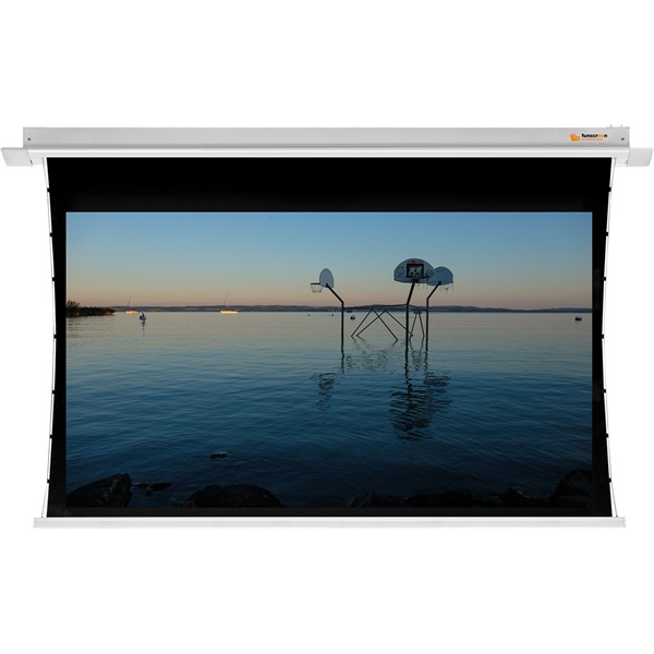 FUNSCREEN 100" (16:9) PREMIUM PLUS motoros Vetítővászon (álmennyezeti,oldalfeszített,Méret:247x134, Lát.méret:221x124cm)