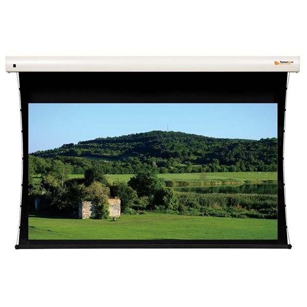 FUNSCREEN 120" (16:9) Premium Plus motoros vetítővászon (oldalfeszített, Méret: 291x159 cm, Látható méret: 265x149 cm)