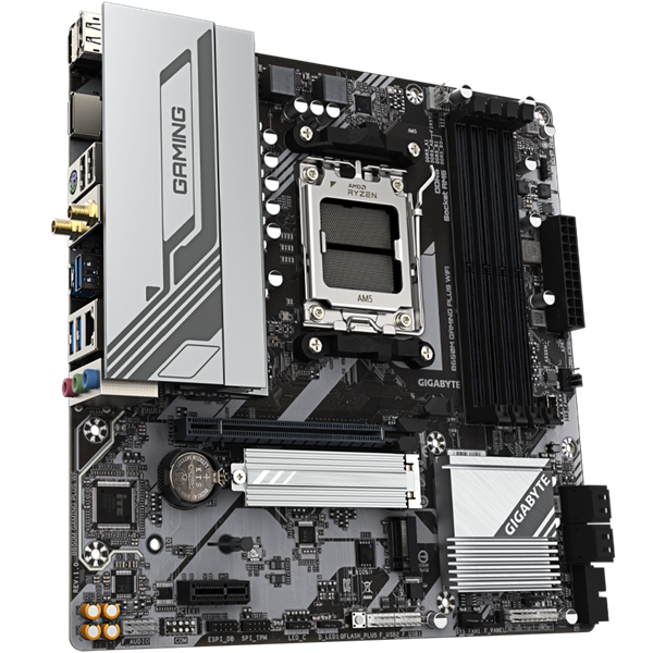 GIGABYTE Alaplap AM5 B650M GAMING PLUS WIFI AMD B650, ATX