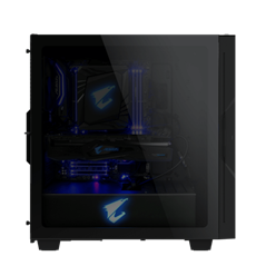 GIGABYTE Ház AORUS C300 Glass, GB-AC300G, Tápegység nélkül, Fekete