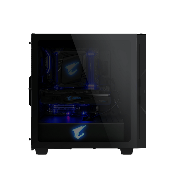 GIGABYTE Ház AORUS C300 Glass, GB-AC300G, Tápegység nélkül, Fekete