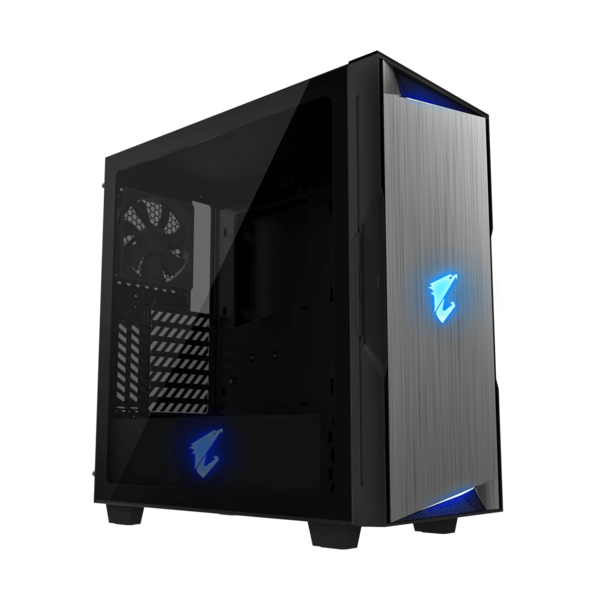 GIGABYTE Ház AORUS C300 Glass, GB-AC300G, Tápegység nélkül, Fekete