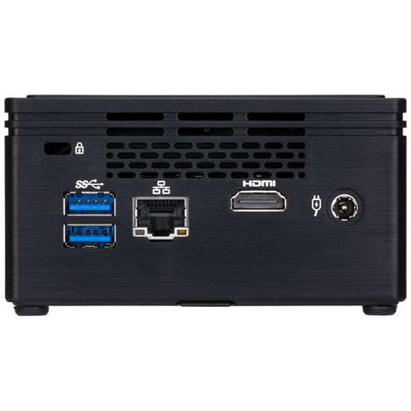GIGABYTE PC BRIX, Intel Celeron N3350 2.4 GHz, HDMI, DSUB, LAN, WIFI, Bluetooth, 2,5" HDD hely, USB 3.0