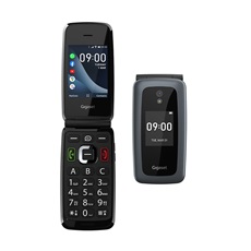 GIGASET GL7 mobiltelefon, flip, idősek számára, Dual SIM, titán-ezüst