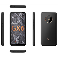 GIGASET GX6 okostelefon, 6,6”, 5G, Bt5.2, NFC, 6/128GB, IP68 víz- és porálló, Dual SIM, Android 12, kivehető akku,fekete