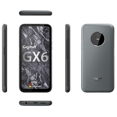 GIGASET GX6 okostelefon, 6,6”, 5G, Bt5.2, NFC, 6/128GB, IP68 víz- és porálló, Dual SIM, Android 12, kivehető akku,szürke