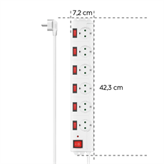 HAMA 223159, HÁLÓZATI ELOSZTÓ, 6-OS, 90 FOK,KÜLÖN KAPCSOLHATÓ 6+1, FEHÉR FIP