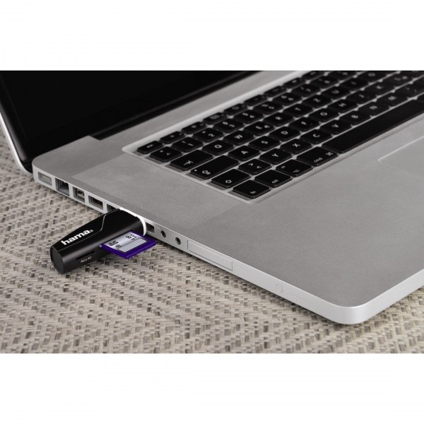 HAMA 00054115, USB 2.0 Kártyaolvasó SDXC, Fekete