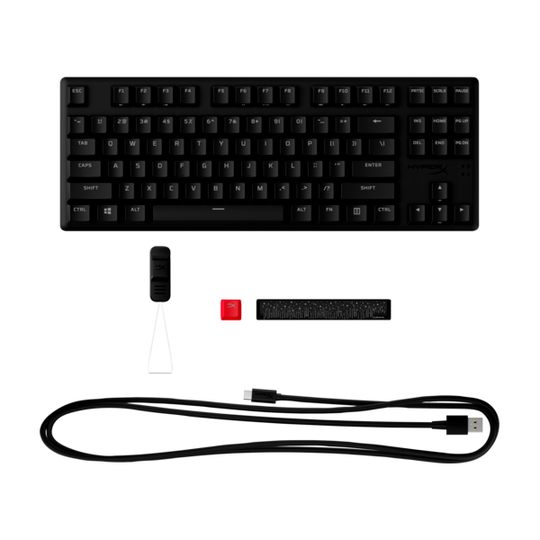 HP HYPERX vezetékes mechanikus gaming billentyűzet Alloy Origins Core PBT türkiz switch - amerikai lokalizáció