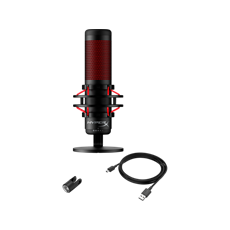 HP HYPERX vezetékes mikrofon QuadCast piros LED - fekete
