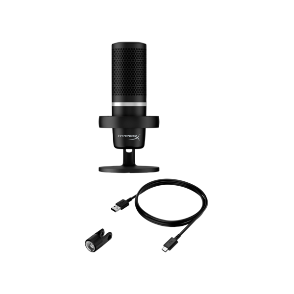 HP HYPERX Vezetékes Mikrofon DuoCast - Black RGB Lighting