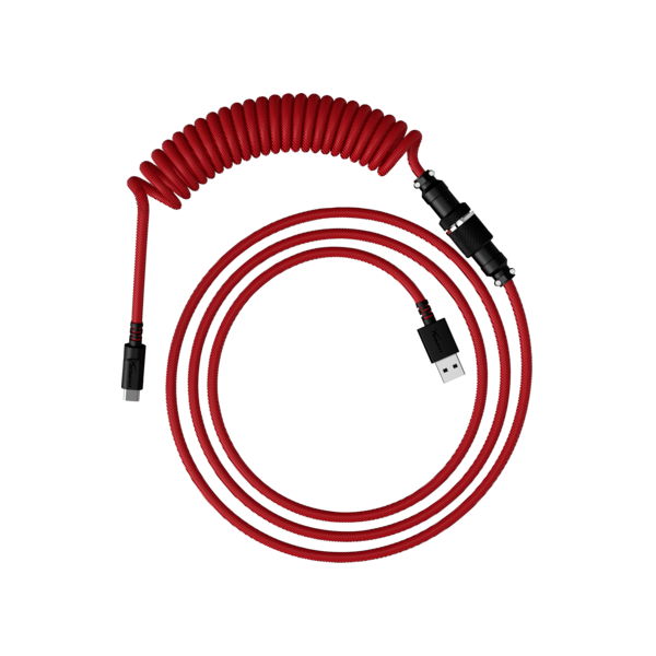 HP HyperX USB-C spirálkábel - vörös/fekete