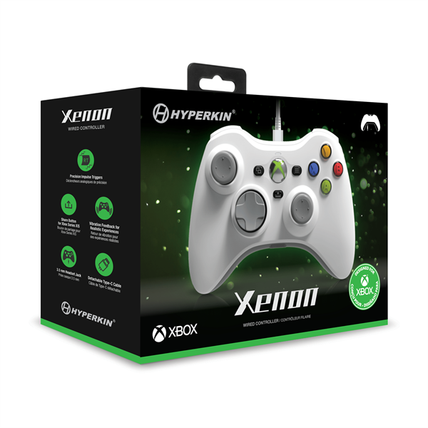 HYPERKIN Xenon Xbox Series|One/Windows 11|10 Xbox liszenszelt Vezetékes kontroller, Fehér