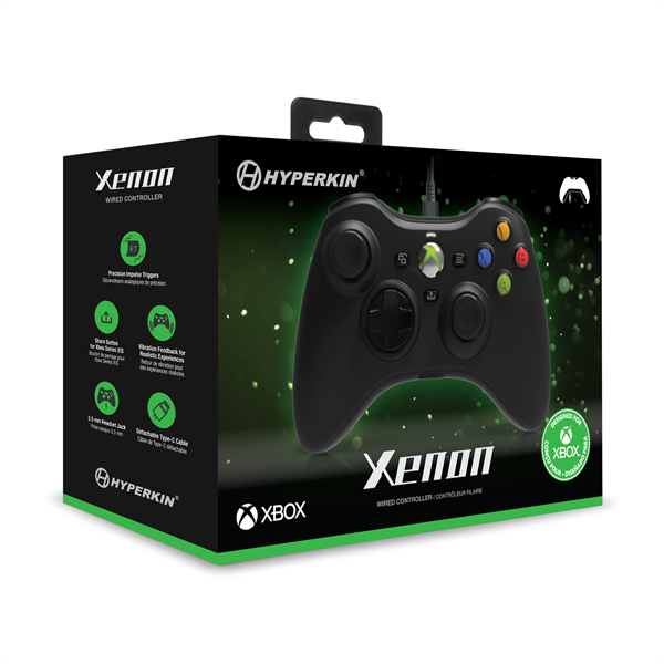 HYPERKIN Xenon Xbox Series|One/Windows 11|10 Xbox liszenszelt Vezetékes kontroller, Fekete