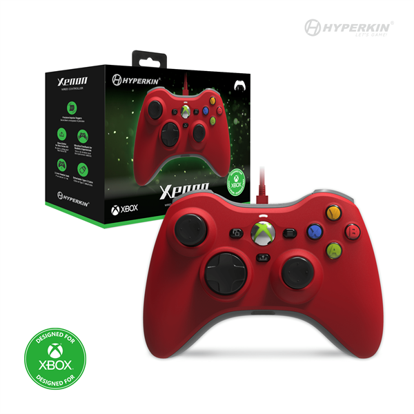 HYPERKIN Xenon Xbox Series|One/Windows 11|10 Xbox liszenszelt Vezetékes kontroller, Piros