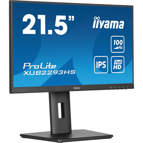 IIYAMA ProLite monitor, IPS, 21.5", 1920x1080, 16:9, 300 cd/m˛, 1ms, 1000:1, HDMI/DisplayPort/VGA,