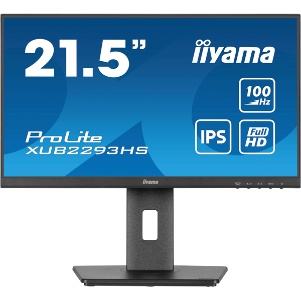 IIYAMA ProLite monitor, IPS, 21.5", 1920x1080, 16:9, 300 cd/m˛, 1ms, 1000:1, HDMI/DisplayPort/VGA,