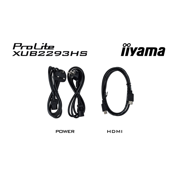 IIYAMA ProLite monitor, IPS, 21.5", 1920x1080, 16:9, 300 cd/m˛, 1ms, 1000:1, HDMI/DisplayPort/VGA,