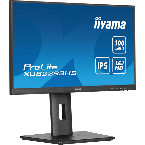 IIYAMA ProLite monitor, IPS, 21.5", 1920x1080, 16:9, 300 cd/m˛, 1ms, 1000:1, HDMI/DisplayPort/VGA,