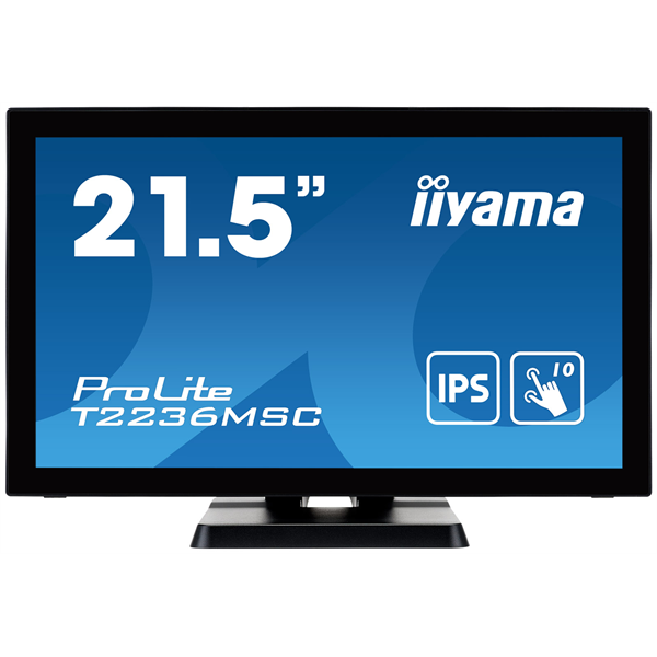 IIYAMA touch IPS monitor 21.5" T2236MSC-B3, 1920x1080, 16:9, 250cd/m2, 5ms, VGA/HDMI/DP,  hangszóró
