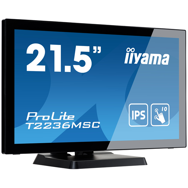 IIYAMA touch IPS monitor 21.5" T2236MSC-B3, 1920x1080, 16:9, 250cd/m2, 5ms, VGA/HDMI/DP,  hangszóró