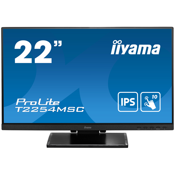 IIYAMA touch IPS monitor 21.5" T2254MSC-B1AG, 1920x1080, 16:9, 250cd/m2, 4ms, HDMI/DP/HDCP, hangszóró