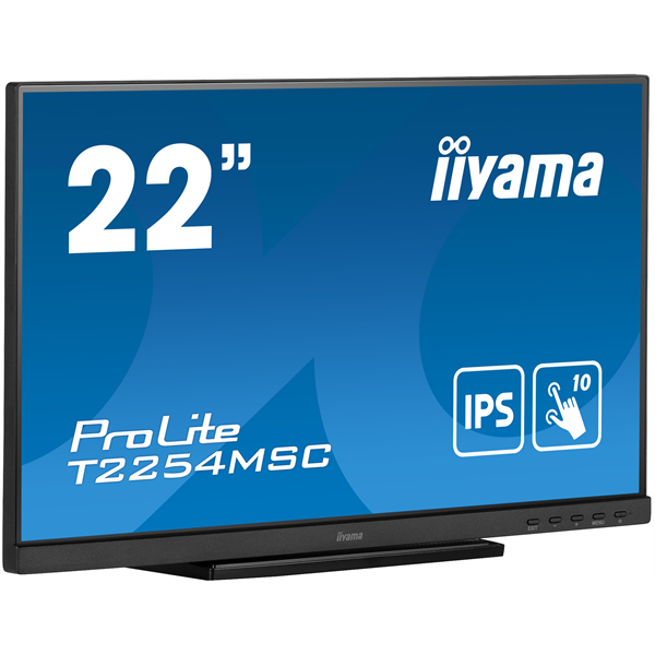 IIYAMA touch IPS monitor 21.5" T2254MSC-B1AG, 1920x1080, 16:9, 250cd/m2, 4ms, HDMI/DP/HDCP, hangszóró