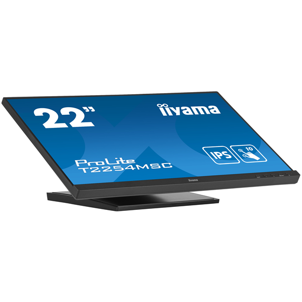 IIYAMA touch IPS monitor 21.5" T2254MSC-B1AG, 1920x1080, 16:9, 250cd/m2, 4ms, HDMI/DP/HDCP, hangszóró