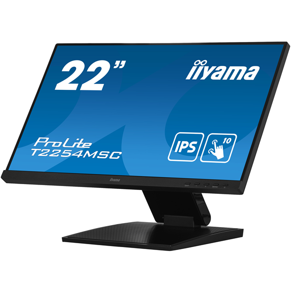 IIYAMA touch IPS monitor 21.5" T2254MSC-B1AG, 1920x1080, 16:9, 250cd/m2, 4ms, HDMI/DP/HDCP, hangszóró