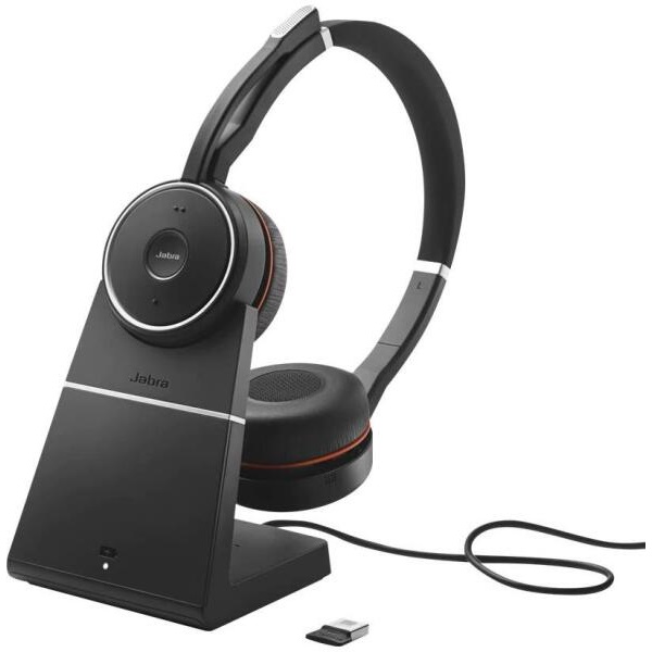 JABRA Fejhallgató - Evolve 75 SE MS Stereo Bluetooth Vezeték Nélküli, Mikrofon + Tartó állvány
