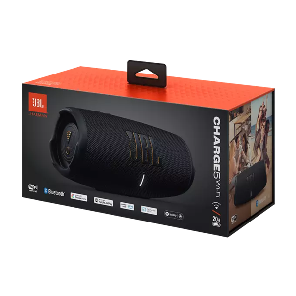 JBL Charge 5 Wi-Fi (WiFi&Bluetooth hordozható hangszóró), Fekete