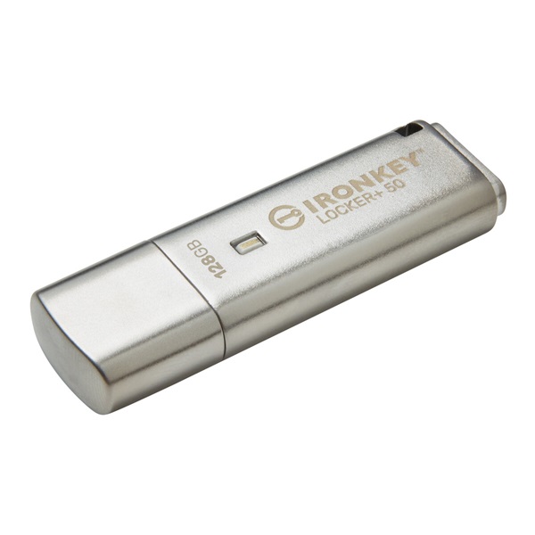 KINGSTON Pendrive 128GB, IronKey Locker+ 50 AES 256