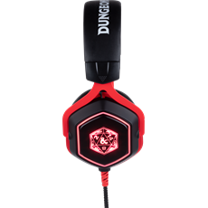 KONIX - DUNGEONS & DRAGONS "D20" 7.1 Fejhallgató Vezetékes Gaming Stereo Mikrofon, Fekete-Piros