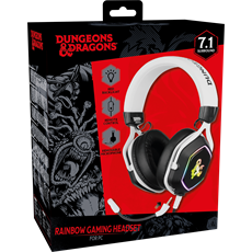 KONIX - DUNGEONS & DRAGONS "Rainbow" 7.1 Fejhallgató Vezetékes Gaming Stereo Mikrofon, Fehér-Fekete