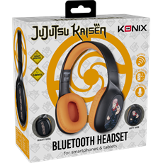 KONIX - JUJUTSU KAISEN 2.0 Fejhallgató Bluetooth Vezeték Nélküli Gaming Stereo Mikrofon, Fekete-Narancs