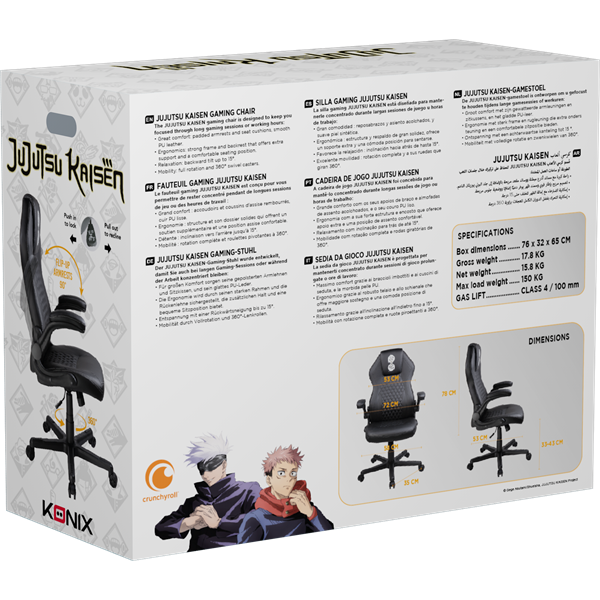 KONIX - JUJUTSU KAISEN Gaming szék, Fekete